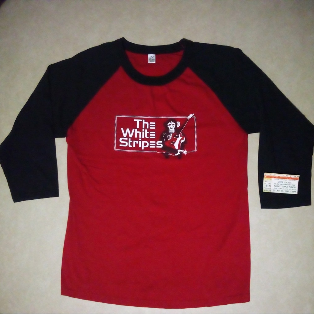 Red and Black The White Stripes Raglan Shirt